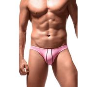 Newsywell Hommes String Soie Glacée Bikinis Mode Micro Tanga Taille Basse Microfibre Bulge Slip sous-Vêtements Rouge Moyen