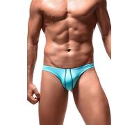 Newsywell Hommes String Soie Glacée Bulge Thong Stretchy Bikini Respirant Slip Low Rise Underwear sous-vêtements Pouch Briefs Bleu Clair X-Large