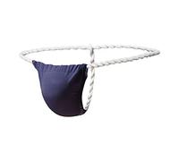 Newsywell Hommes String Soie Glacée Thong Bikinis Bulge Tanga Low Rise Respirant Sport Stretch Slip sous-Vêtements Bleu Violet Moyen