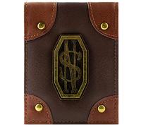 Newt Scamander Fantastic Beasts Malle avec Emblème Métallique Portefeuille à Deux Volets pour Pièce d'Identité & Porte-Cartes, Marron