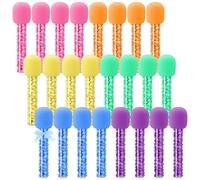 Newtay Lot de 24 tubes à bonbons en plastique pour décoration sur le thème du karaoké - 25,4 cm - Faux microphone en plastique pour chanteur disco - Accessoire de costume de scène - Bonbons non inclus