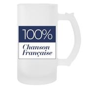 Newtee 100% Chanson Française Mug Transparent À Bières Avec Poignée Beer Glass Transparent Mug With Handle