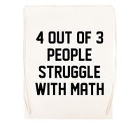 Newtee 4 Personnes Sur 3 Ont Des Difficultés En Mathématiques Sac De Sport Beige Sac De Sport Réutilisable En Coton Avec Cordon De Serrage Beige Gym Bag Cotton Reusable Drawstring Sport Bag