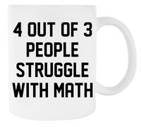 Newtee 4 Personnes Sur 3 Ont Des Difficultés En Mathématiques Tasse En Céramique Blanche Pour Tasse À Café Pour Le Thé White Ceramic Mug For Coffee Cup For Tea