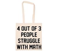 Newtee 4 Personnes Sur 3 Ont Des Difficultés En Mathématiques Totebag Beige Sac En Coton Réutilisable Écologique Beige Totebag Eco Friendly Reusable Cotton Bag