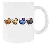 Newtee 4 Poulets Stardew Valley Tasse En Céramique Blanche Pour Tasse À Café Pour Le Thé