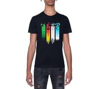 Newtee Avatar De Maîtrise Élémentaire T-Shirt À Manches Courtes À Col Rond Noir pour Hommes