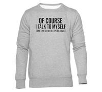 Newtee Bien Sûr Il M'arrive De Me Parler À Moi-Même Sweat Gris Unisexe Ras du Cou Unisex Grey Sweatshirt Crewneck