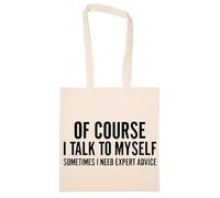 Newtee Bien Sûr Il M'arrive De Me Parler À Moi-Même Totebag Beige Sac En Coton Réutilisable Écologique Beige Totebag Eco Friendly Reusable Cotton Bag