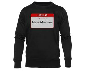 Newtee Bonjour Je m'appelle Inigo Montoya Sweat Noir Unisexe À Col Rond Unisex Black Sweatshirt Crewneck