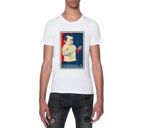 Newtee Chèvre. Combat De MMA Hasbulla T-Shirt À Manches Courtes À Col Rond Blanc pour Hommes