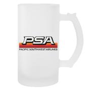 Newtee Compagnie Aérienne Psa Disparue Années 70 Et 80 Pacifique Tasse Transparente En Verre À Bière Avec Poignée Beer Glass Transparent Mug With Handle