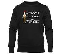 Newtee Drink Milk, Kick Ass - Moss, The It Crowd Sweat Noir Unisexe À Col Rond