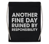 Newtee Encore Une Belle Journée Gâchée Par Les Responsabilités Sac De Sport Noir Sac De Sport Réutilisable En Coton Avec Cordon De Serrage Black Gym Bag Cotton Reusable Drawstring Sport Bag
