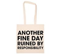 Newtee Encore Une Belle Journée Gâchée Par Les Responsabilités Totebag Beige Sac En Coton Réutilisable Écologique Beige Totebag Eco Friendly Reusable Cotton Bag