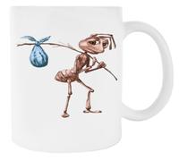 Newtee Fourmi Triste Avec Son Sac Qui S'en Va Tasse En Céramique Blanche Pour Tasse À Café Pour Le Thé White Ceramic Mug For Coffee Cup For Tea