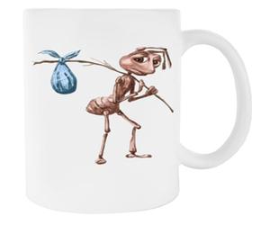 Newtee Fourmi Triste Avec Son Sac Qui S'en Va Tasse En Céramique Blanche Pour Tasse À Café Pour Le Thé White Ceramic Mug For Coffee Cup For Tea