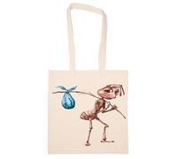 Newtee Fourmi Triste Avec Son Sac Qui S'en Va Totebag Beige Sac En Coton Réutilisable Écologique Beige Totebag Eco Friendly Reusable Cotton Bag