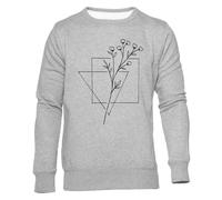 Newtee Géométrie Nature Sweat Gris Unisexe Ras du Cou