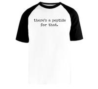 Newtee Il Existe Un Peptide pour Ça T-Shirt Baseball Blanc Unisexe Manches Courtes Noir Unisex White Baseball T-Shirt Black Short Sleeve