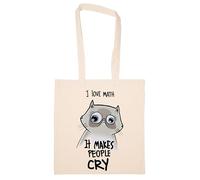 Newtee J'adore Les Maths Ça Fait Pleurer Les Gens Totebag Beige Sac En Coton Réutilisable Écologique Beige Totebag Eco Friendly Reusable Cotton Bag