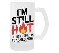 Newtee J'ai Toujours Chaud Ça Vient Juste Par Intermittence Tasse Transparente En Verre À Bière Avec Poignée Beer Glass Transparent Mug With Handle