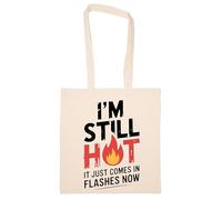 Newtee J'ai Toujours Chaud Ça Vient Juste Par Intermittence Totebag Beige Sac En Coton Réutilisable Écologique Beige Totebag Eco Friendly Reusable Cotton Bag