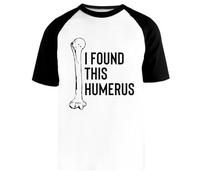 Newtee J'Ai Trouvé Cet Humérus T-Shirt Baseball Blanc Unisexe Manches Courtes Noir Unisex White Baseball T-Shirt Black Short Sleeve