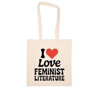 Newtee J'aime La Littérature Féministe Du Cœur Totebag Beige Sac En Coton Réutilisable Écologique Beige Totebag Eco Friendly Reusable Cotton Bag