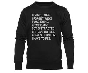 Newtee Je suis Venu J'Ai Vu J'Ai Oublié Ce Que Je Faisais Sweat Noir Unisexe À Col Rond Unisex Black Sweatshirt Crewneck