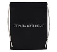 Newtee J'en Ai Vraiment Marre De Cette Merde Sac De Sport Noir Sac De Sport Réutilisable En Coton Avec Cordon De Serrage Black Gym Bag Cotton Reusable Drawstring Sport Bag