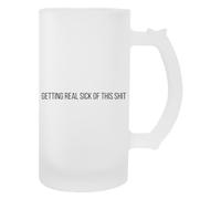 Newtee J'en Ai Vraiment Marre De Cette Merde Tasse Transparente En Verre À Bière Avec Poignée Beer Glass Transparent Mug With Handle
