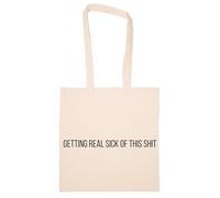 Newtee J'en Ai Vraiment Marre De Cette Merde Totebag Beige Sac En Coton Réutilisable Écologique Beige Totebag Eco Friendly Reusable Cotton Bag