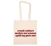 Newtee La Culture Du Crush Me Donne Envie De Tout Déballer Totebag Beige Sac En Coton Réutilisable Écologique Beige Totebag Eco Friendly Reusable Cotton Bag