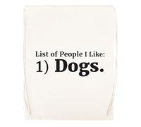 Newtee Liste Des Personnes Que J'aime : 1 Chiens Sac De Sport Beige Sac De Sport Réutilisable En Coton Avec Cordon De Serrage Beige Gym Bag Cotton Reusable Drawstring Sport Bag
