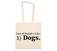 Newtee Liste Des Personnes Que J'aime : 1 Chiens Totebag Beige Sac En Coton Réutilisable Écologique Beige Totebag Eco Friendly Reusable Cotton Bag