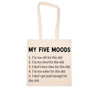 Newtee Mes Cinq Humeurs Totebag Beige Sac En Coton Réutilisable Écologique Beige Totebag Eco Friendly Reusable Cotton Bag