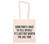 Newtee Parfois Je Dois Me Dire Que Ça N'en Vaut Pas La Peine Totebag Beige Sac En Coton Réutilisable Écologique Beige Totebag Eco Friendly Reusable Cotton Bag