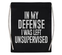 Newtee Pour Ma Défense J'étais Sans Surveillance Sac De Sport Noir Sac De Sport Réutilisable En Coton Avec Cordon De Serrage Black Gym Bag Cotton Reusable Drawstring Sport Bag