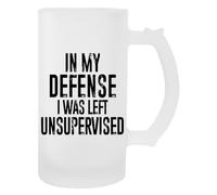 Newtee Pour Ma Défense J'étais Sans Surveillance Tasse Transparente En Verre À Bière Avec Poignée Beer Glass Transparent Mug With Handle