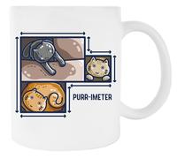 Newtee Purr Imètre Maths Chat Jeu De Mots Tasse En Céramique Blanche Pour Tasse À Café Pour Le Thé White Ceramic Mug For Coffee Cup For Tea