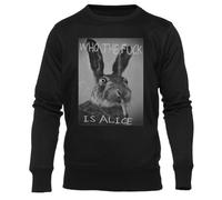 Newtee Qui Est Cette Alice Bordel Sweat Noir Unisexe À Col Rond Unisex Black Sweatshirt Crewneck