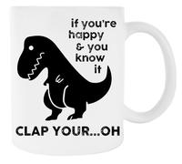 Newtee Si Tu Es Heureux Et Que Tu Sais Si Tu Applaudis Oh Tasse En Céramique Blanche Pour Tasse À Café Pour Le Thé White Ceramic Mug For Coffee Cup For Tea