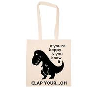 Newtee Si Tu Es Heureux Et Que Tu Sais Si Tu Applaudis Oh Totebag Beige Sac En Coton Réutilisable Écologique Beige Totebag Eco Friendly Reusable Cotton Bag