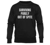 Newtee Survivre par Pure Vengeance Sweat Noir Unisexe À Col Rond Unisex Black Sweatshirt Crewneck