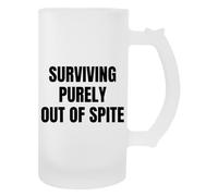 Newtee Survivre Par Pure Vengeance Tasse Transparente En Verre À Bière Avec Poignée Beer Glass Transparent Mug With Handle