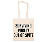 Newtee Survivre Par Pure Vengeance Totebag Beige Sac En Coton Réutilisable Écologique Beige Totebag Eco Friendly Reusable Cotton Bag
