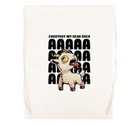 Newtee Tous Les Jours Ma Tête Fait Aaaa Sac De Sport Beige Sac De Sport Réutilisable En Coton Avec Cordon De Serrage Beige Gym Bag Cotton Reusable Drawstring Sport Bag