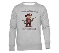 Newtee Tu Viens De Beurrer Ton Dernier Biscuit Sweat Gris Unisexe Ras du Cou Unisex Grey Sweatshirt Crewneck
