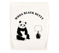 Newtee Waouh Lampe Black Betty Panda Sac De Sport Beige Sac De Sport Réutilisable En Coton Avec Cordon De Serrage Beige Gym Bag Cotton Reusable Drawstring Sport Bag